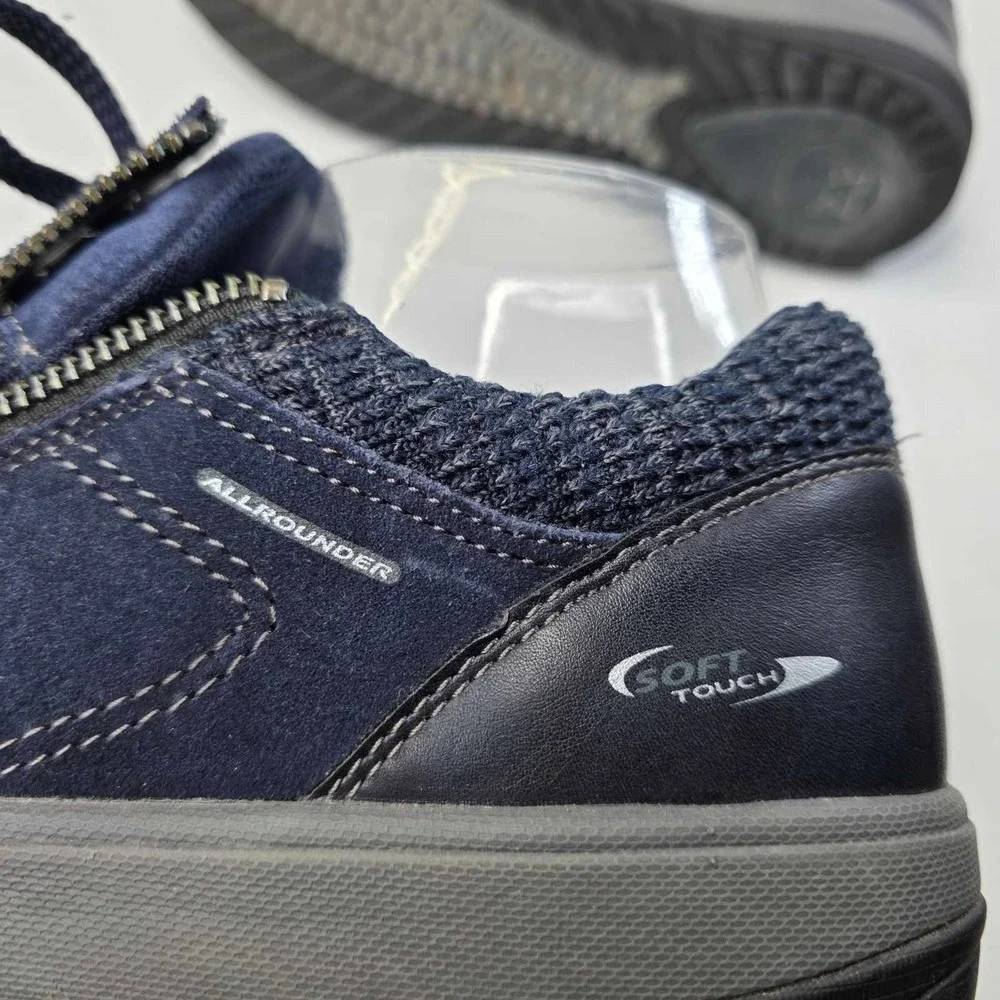 Allrounder by Mephisto Madrigal Women's Sneakers Size 8.5 Navy Suede Shoes
